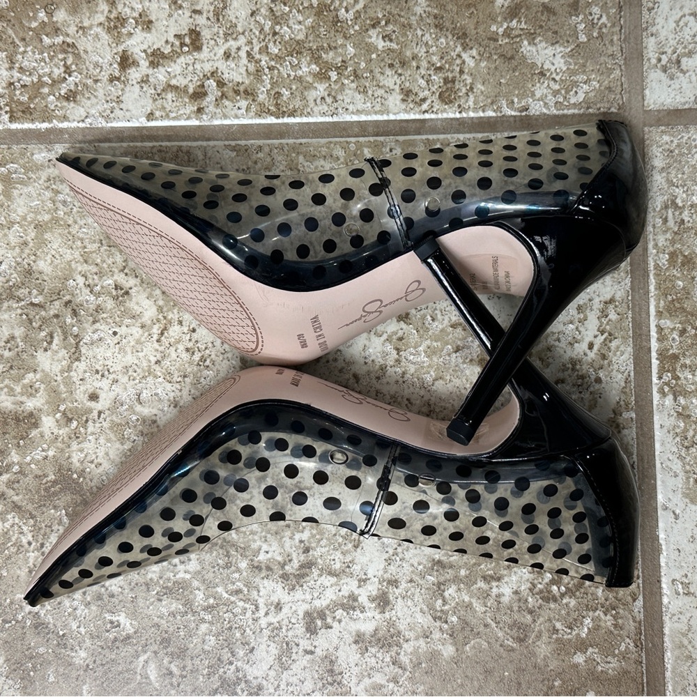 Jessica Simpson Black Polka Dot Women's Heels